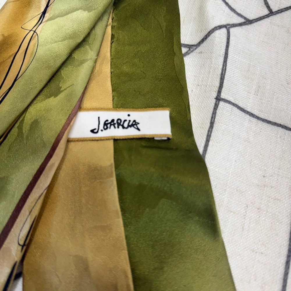 J. Garcia Silk Necktie OS‎ Green Duckworm Alarm Limited Edition Collection 42